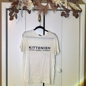 Cream color graphic tee from Kittenish!